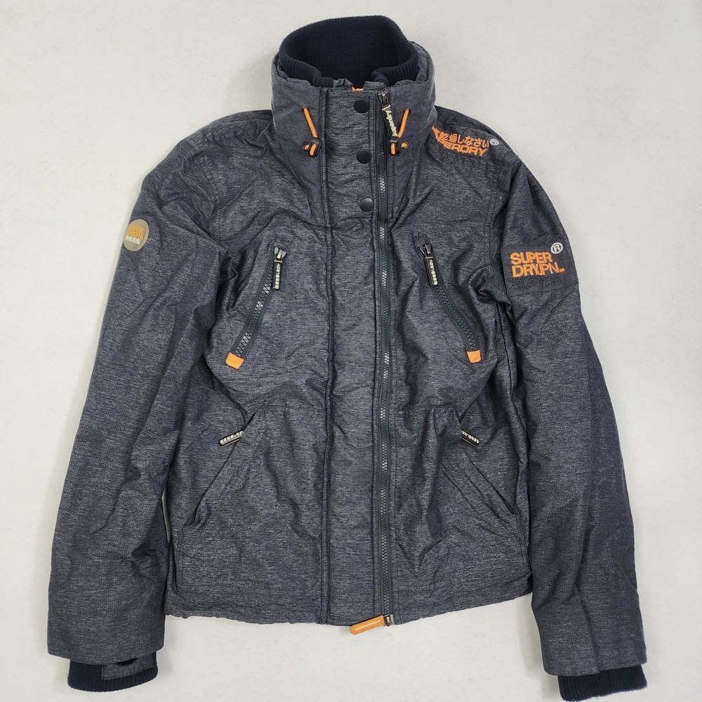 Superdry The Wind Attacker Engineered Jacket Mens Medium Gray Marl Full Zip
